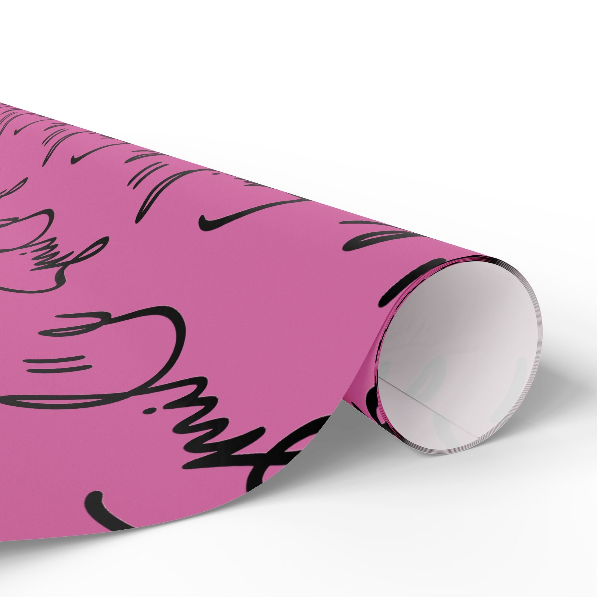 Light Pink/Black Smile Stylish Gift Wrapping Paper for Any Occasion