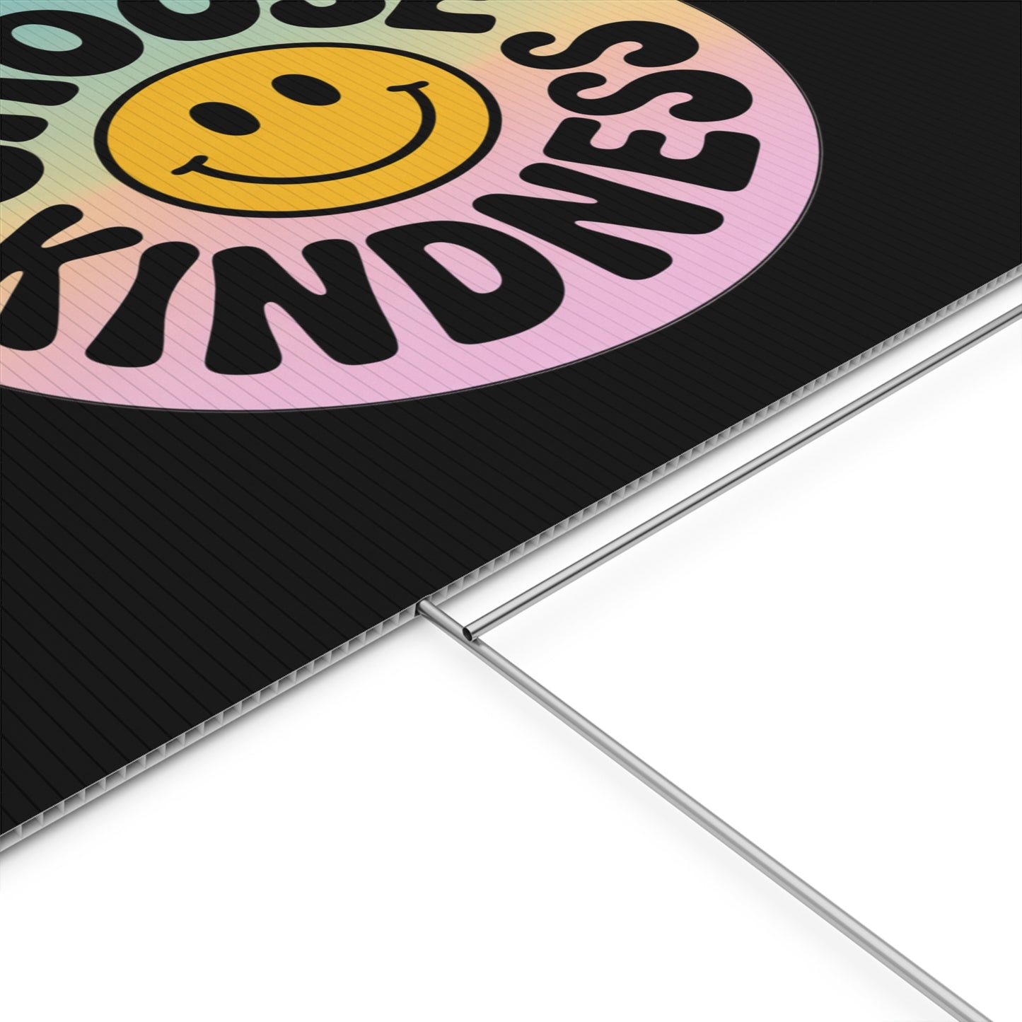 Black Joyful Choose Kindness Plastic Yard Sign