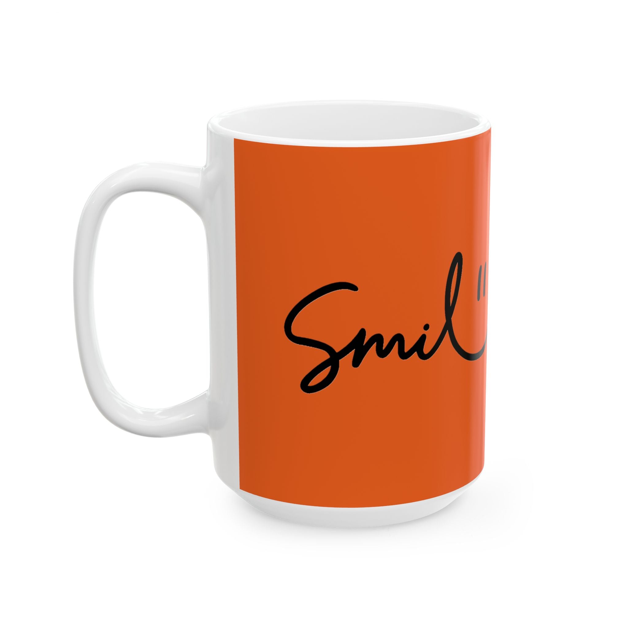 Orange/Black Smile Ceramic Coffee Mug - 11oz & 15oz