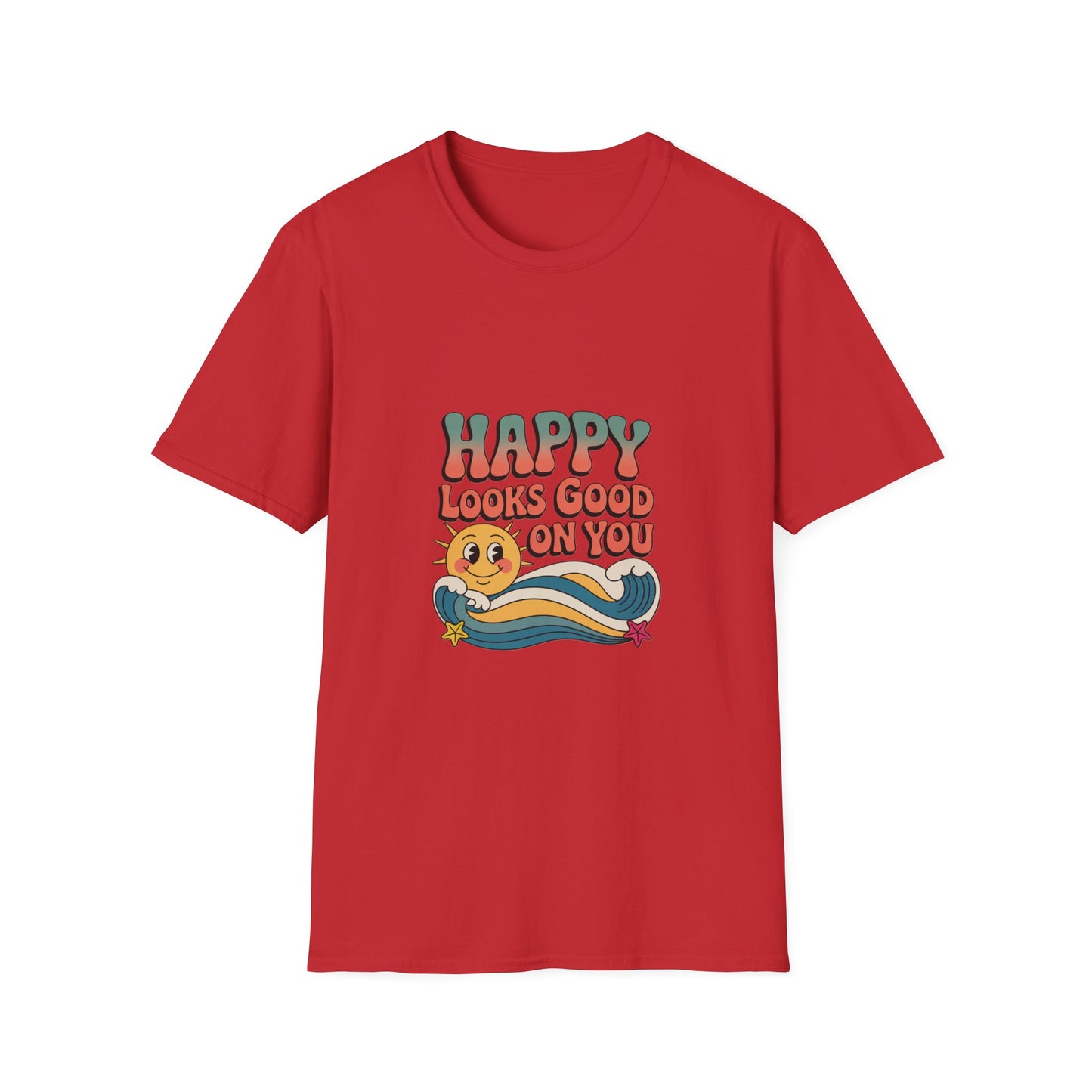 Happy Looks Good On You T-Shirt — Retro Sun Positive Graphic Tee