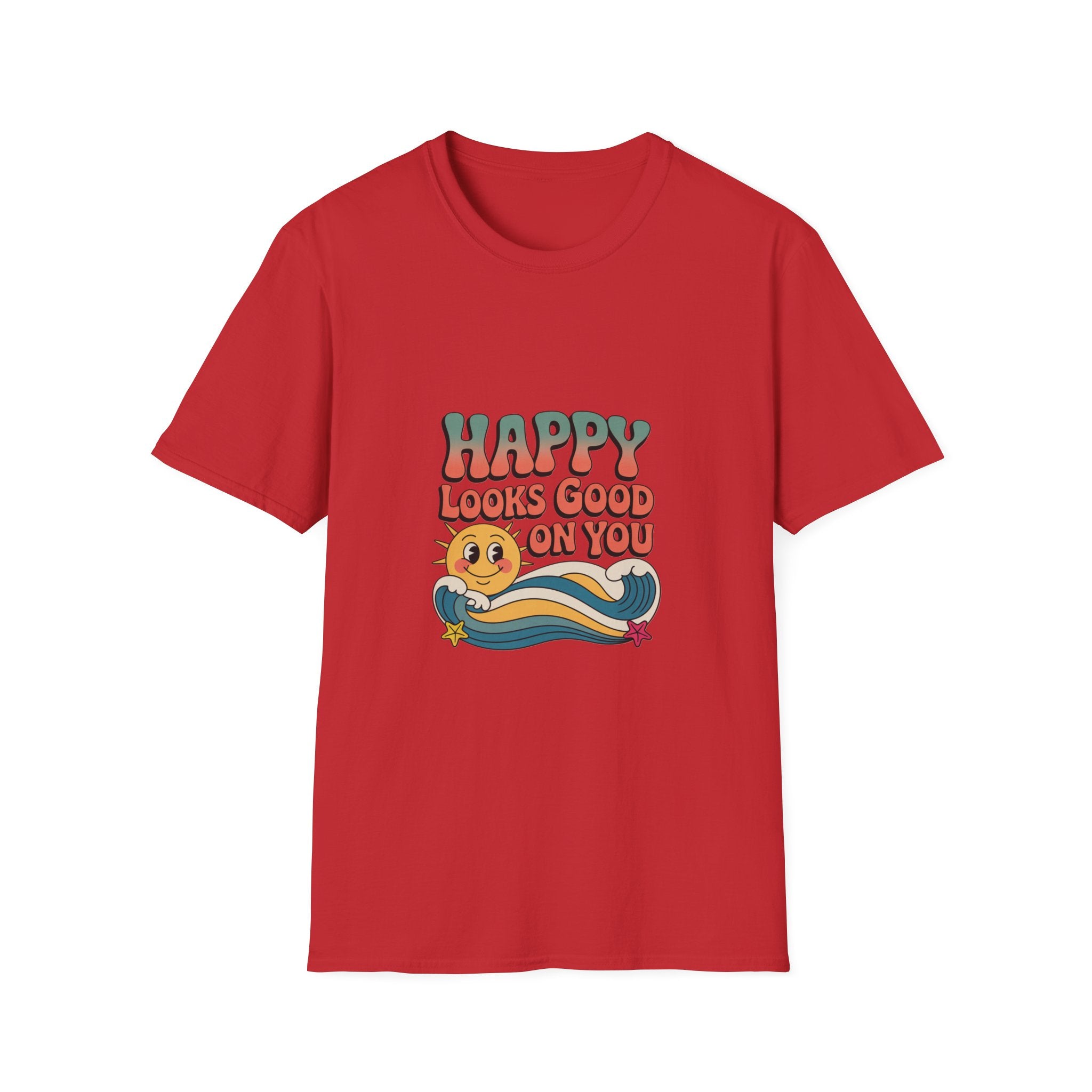 Happy Looks Good On You T-Shirt — Retro Sun Positive Graphic Tee