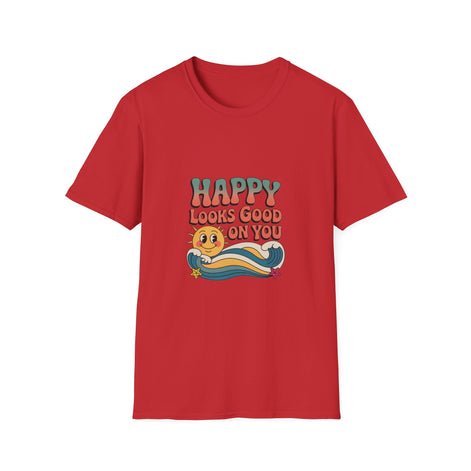 Happy Looks Good On You T-Shirt — Retro Sun Positive Graphic Tee