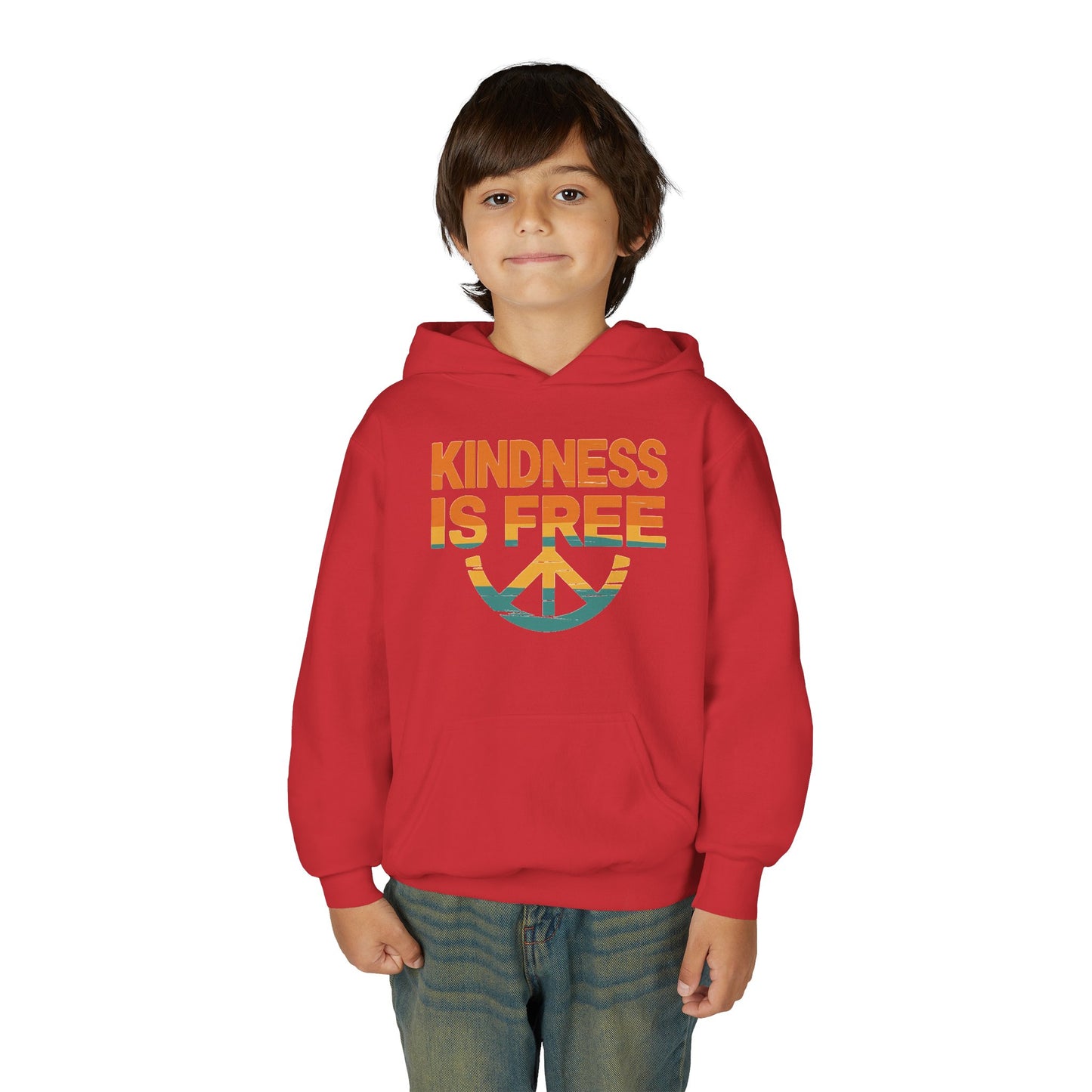 Kindness Is Free Youth Hoodie - Inspirational Heavy Blend Sweatshirt