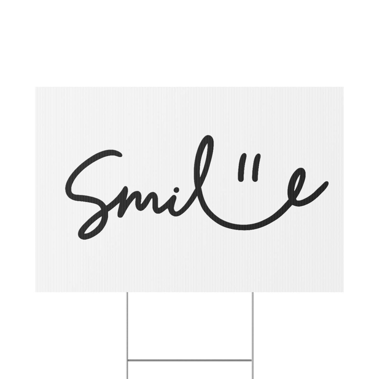 White/Black Smile Yard Sign