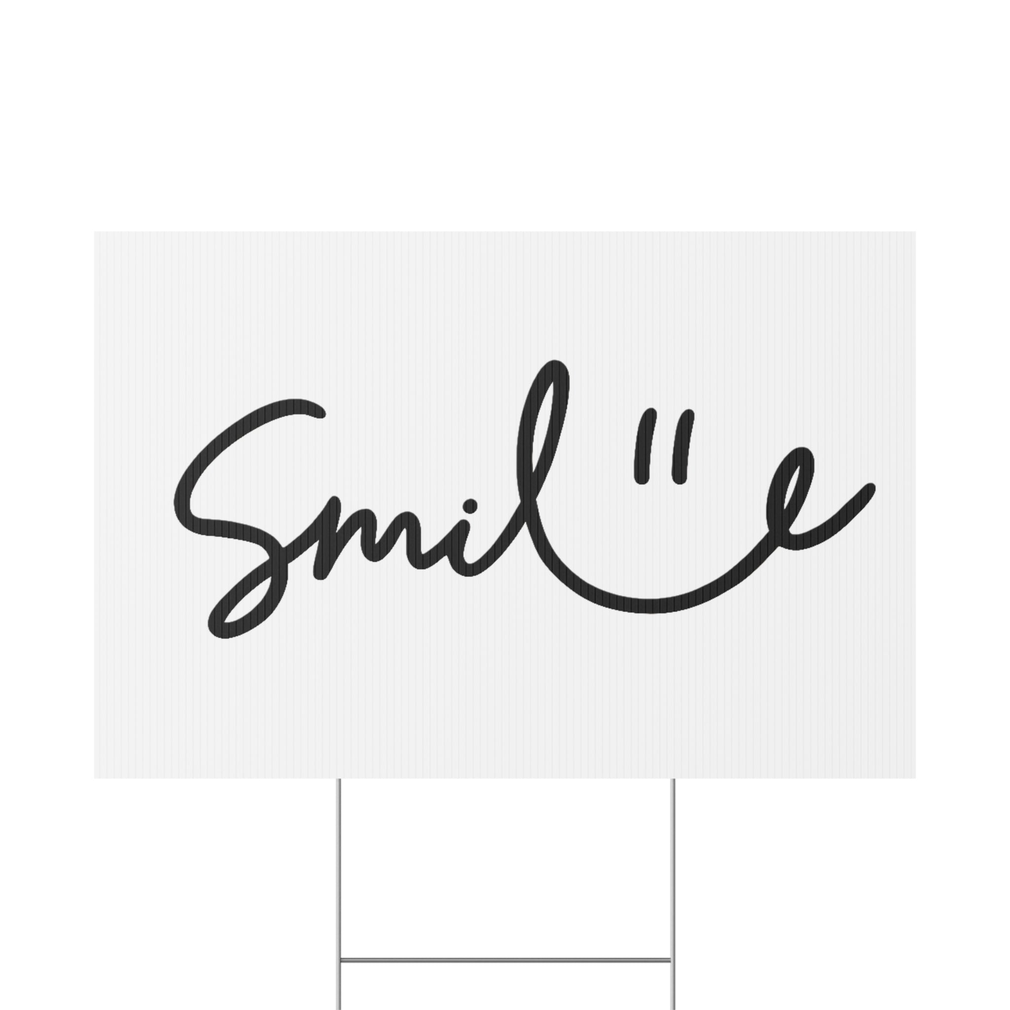 White/Black Smile Yard Sign