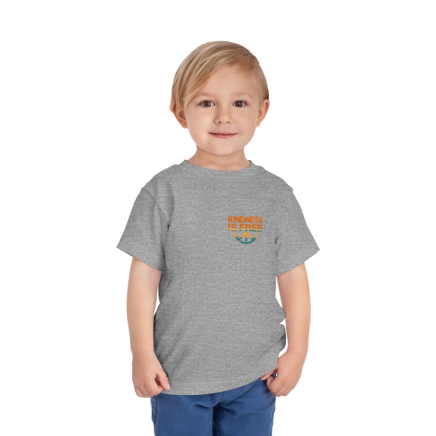 Toddler Short Sleeve Tee - Kindness Is Free Peace Design