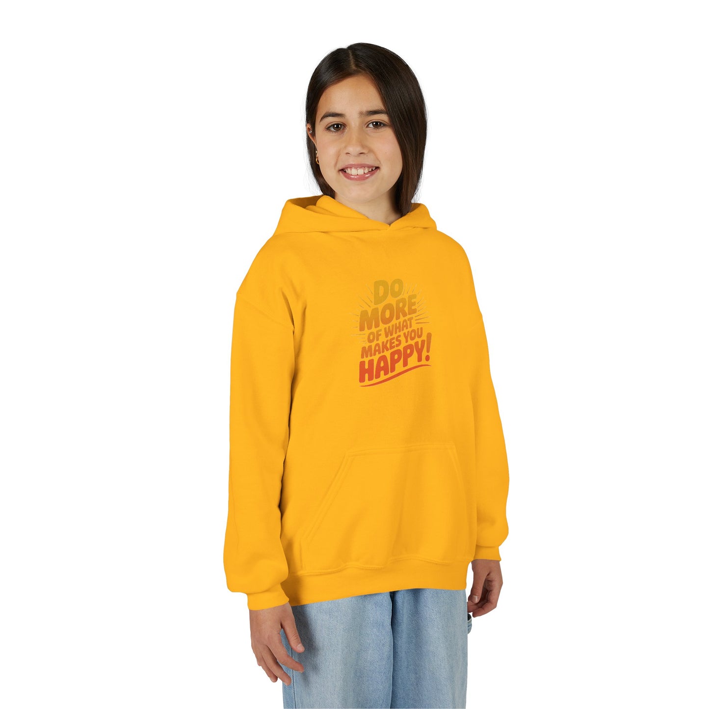 Youth Hoodie — "Do More of What Makes You Happy" Positive Graphic