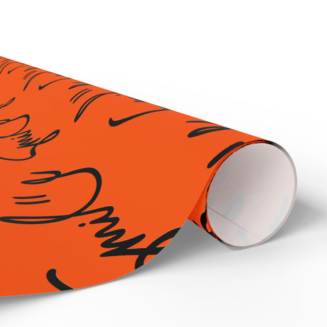 Orange/Black Smile Stylish Gift Wrapping Paper for Any Occasion