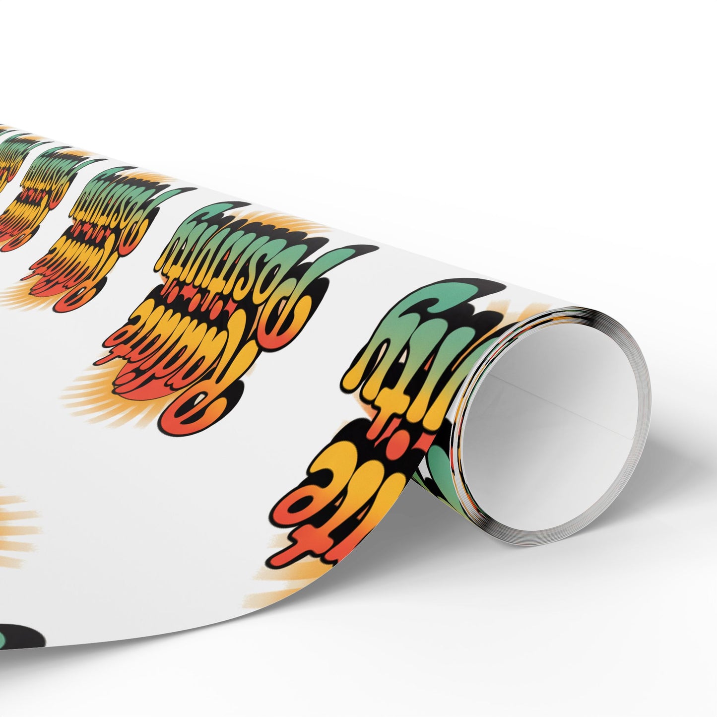 White Radiate Positivity Wrapping Paper for Celebrations