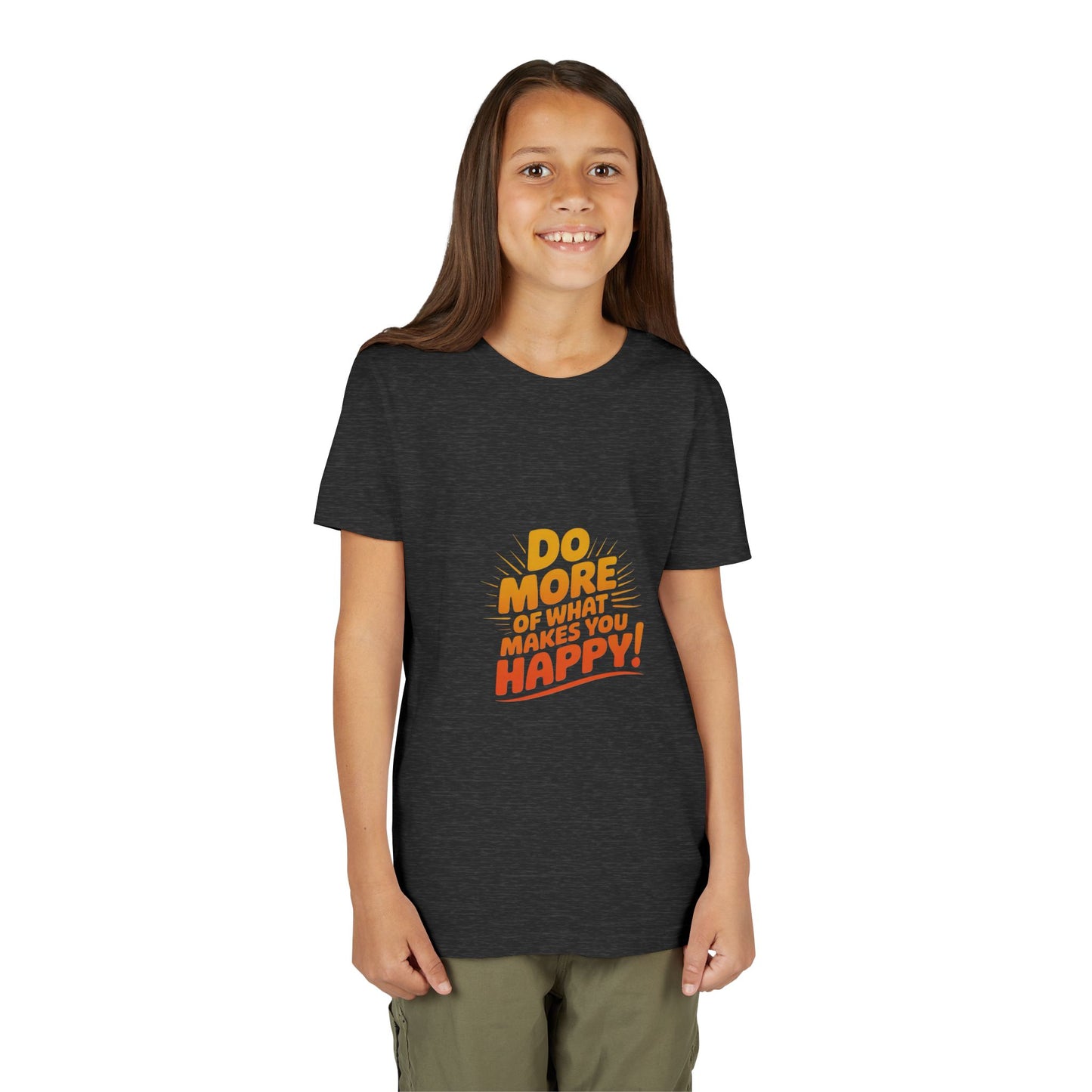 Youth Tee — “Do More of What Makes You Happy!” Positive Graphic Kids T‑Shirt