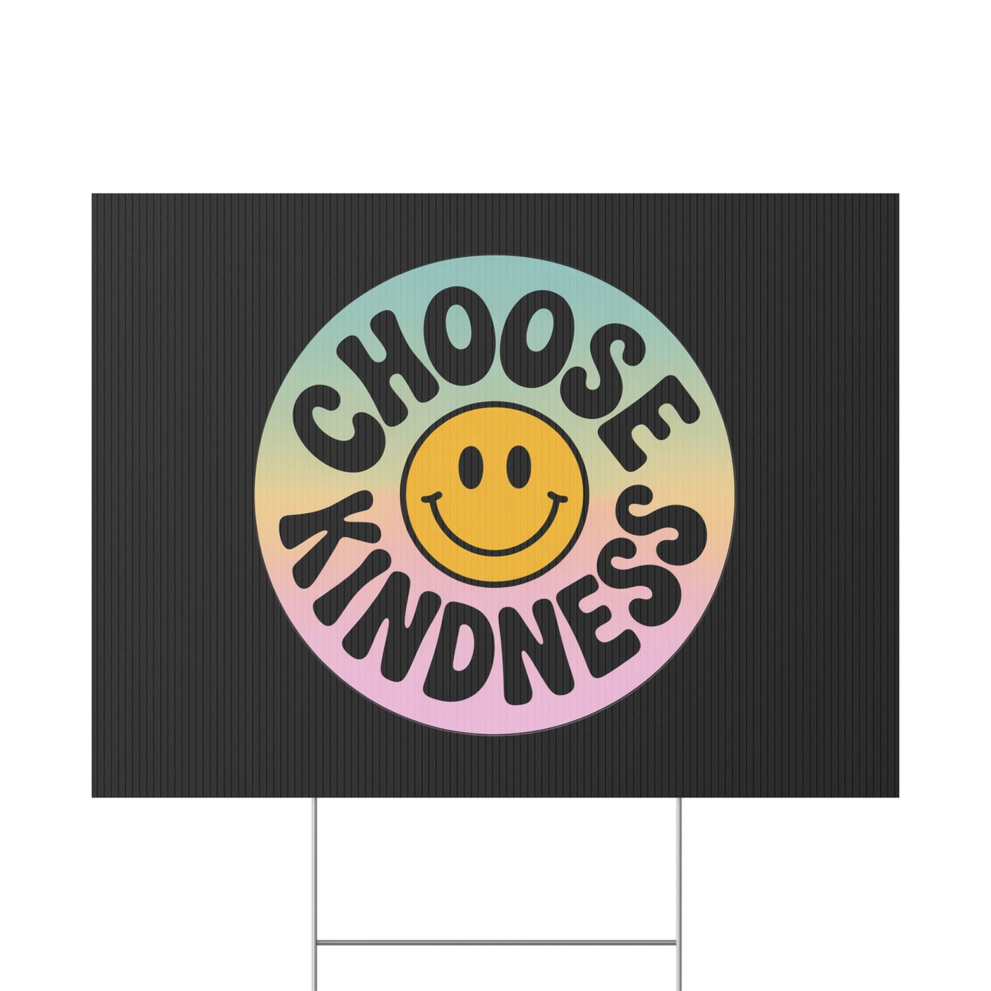 Black Joyful Choose Kindness Plastic Yard Sign