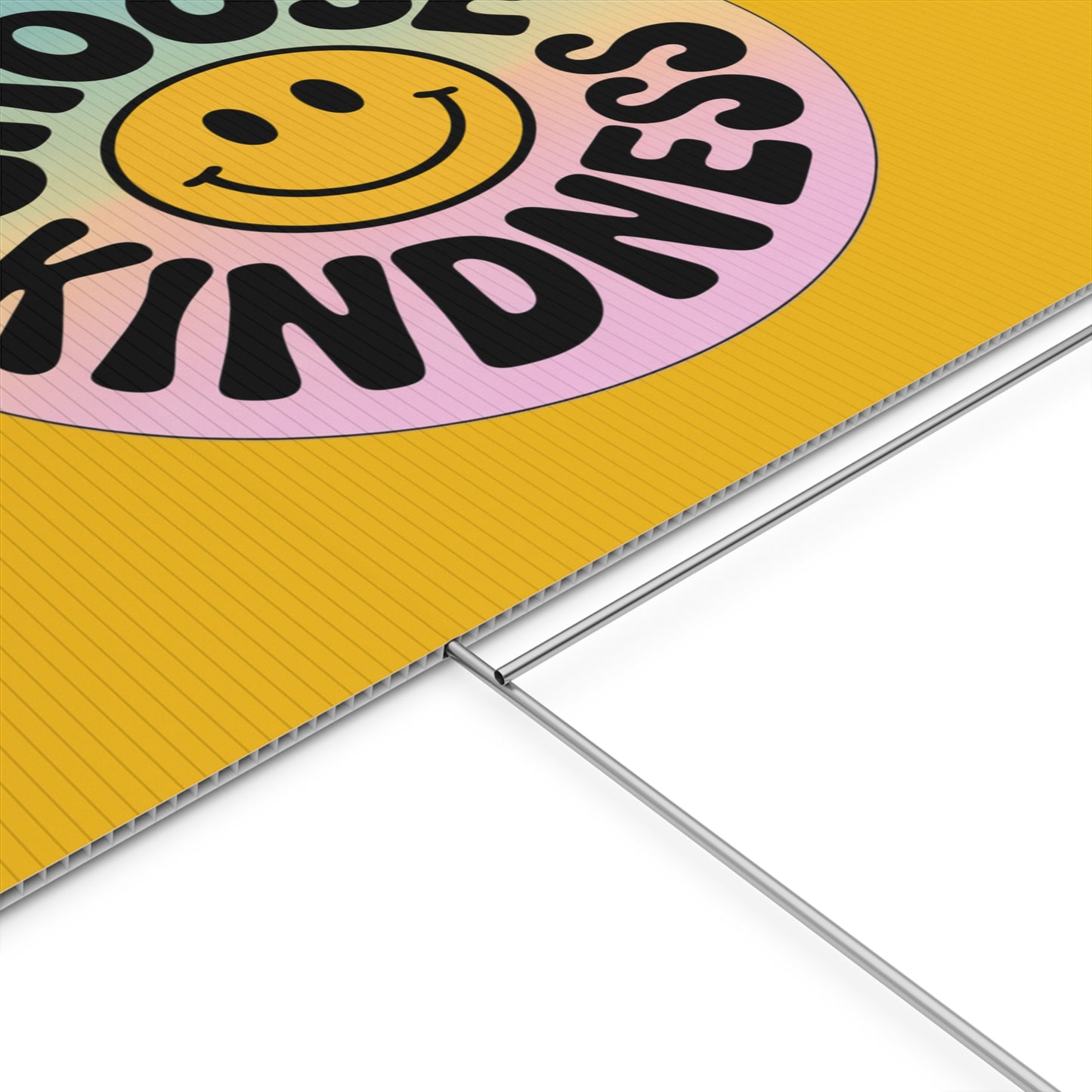 Yellow Joyful Choose Kindness Plastic Yard Sign