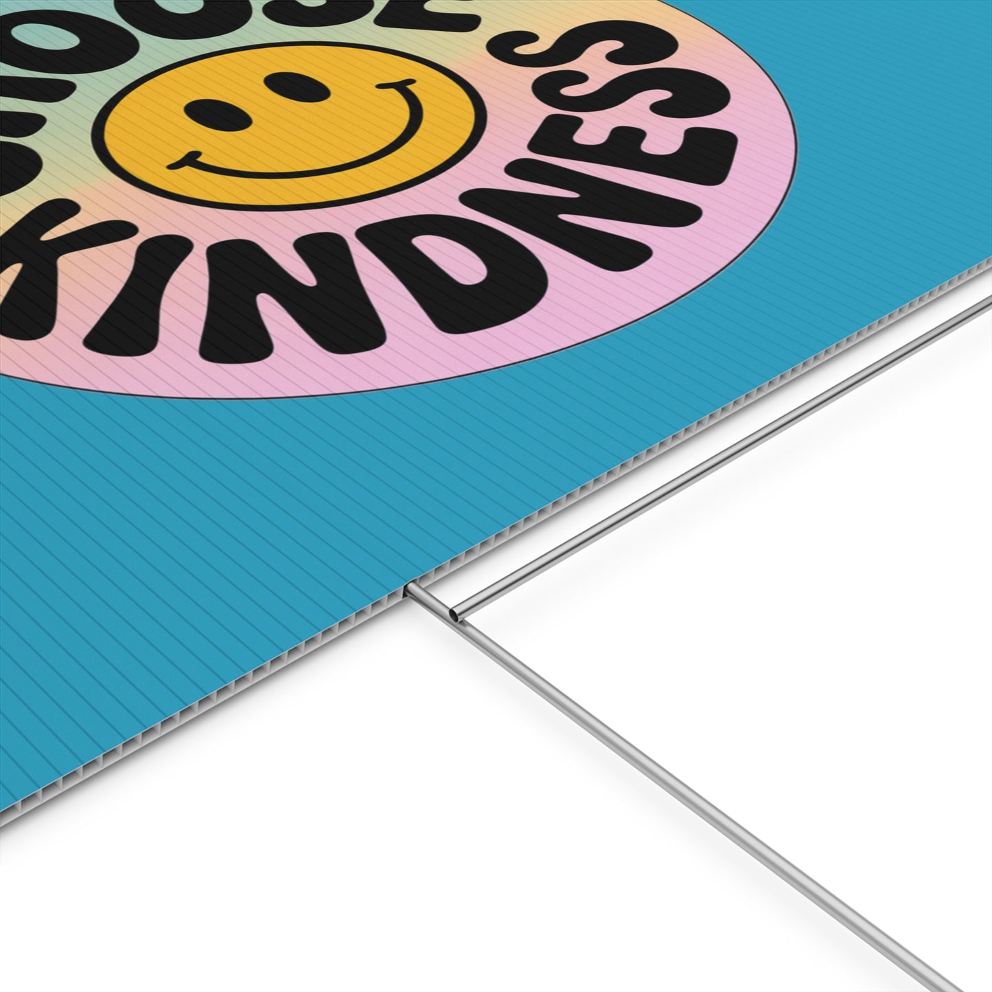 Turquoise Joyful Choose Kindness Plastic Yard Sign