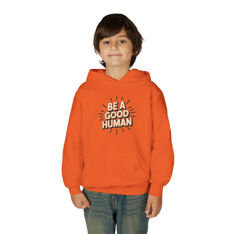 Youth Hoodie — "Be A Good Human" Positive Message Pullover