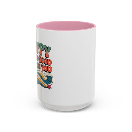 Retro 'Happy Looks Good on You' Colorful Ceramic Mug (11oz & 15oz)