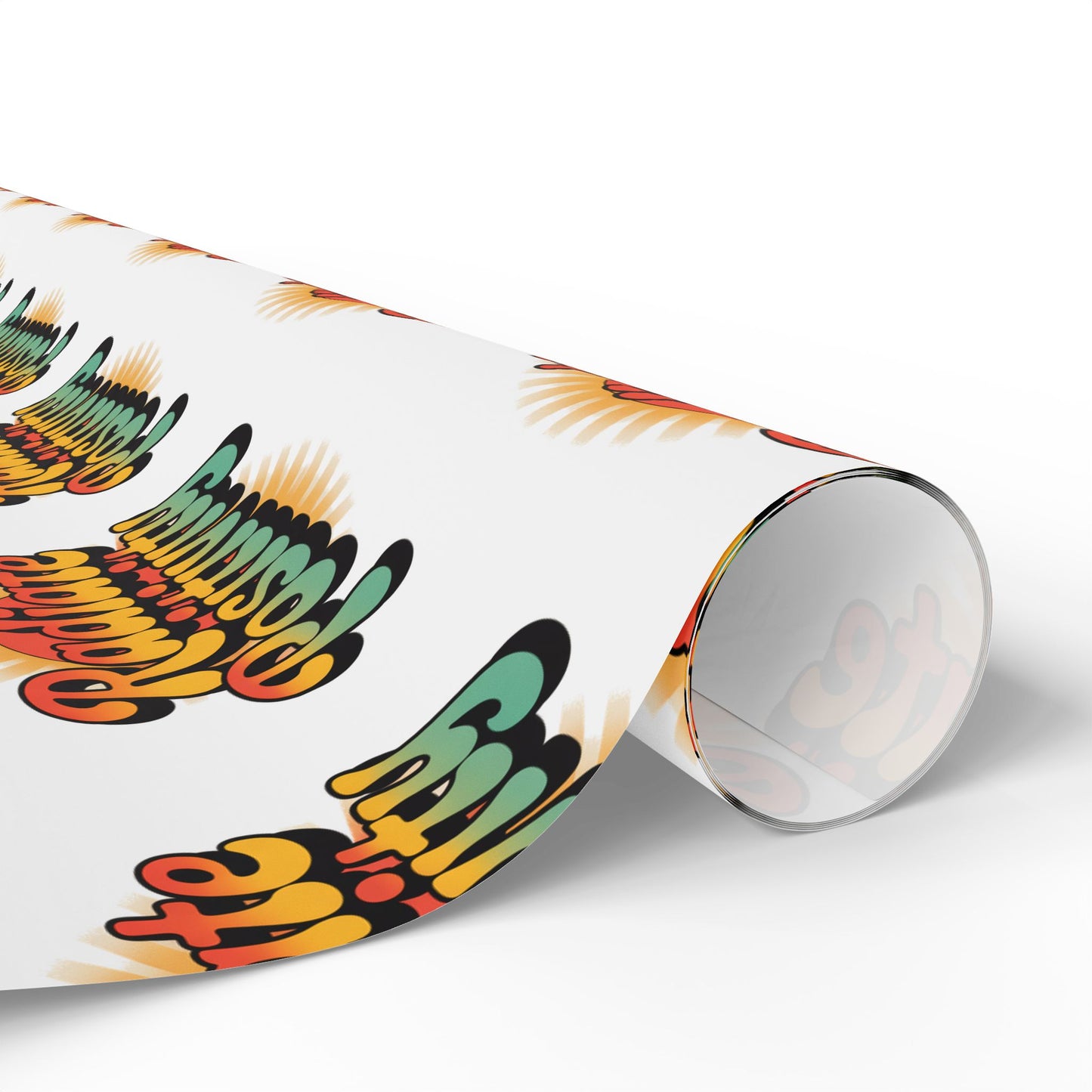 White Radiate Positivity Wrapping Paper for Celebrations