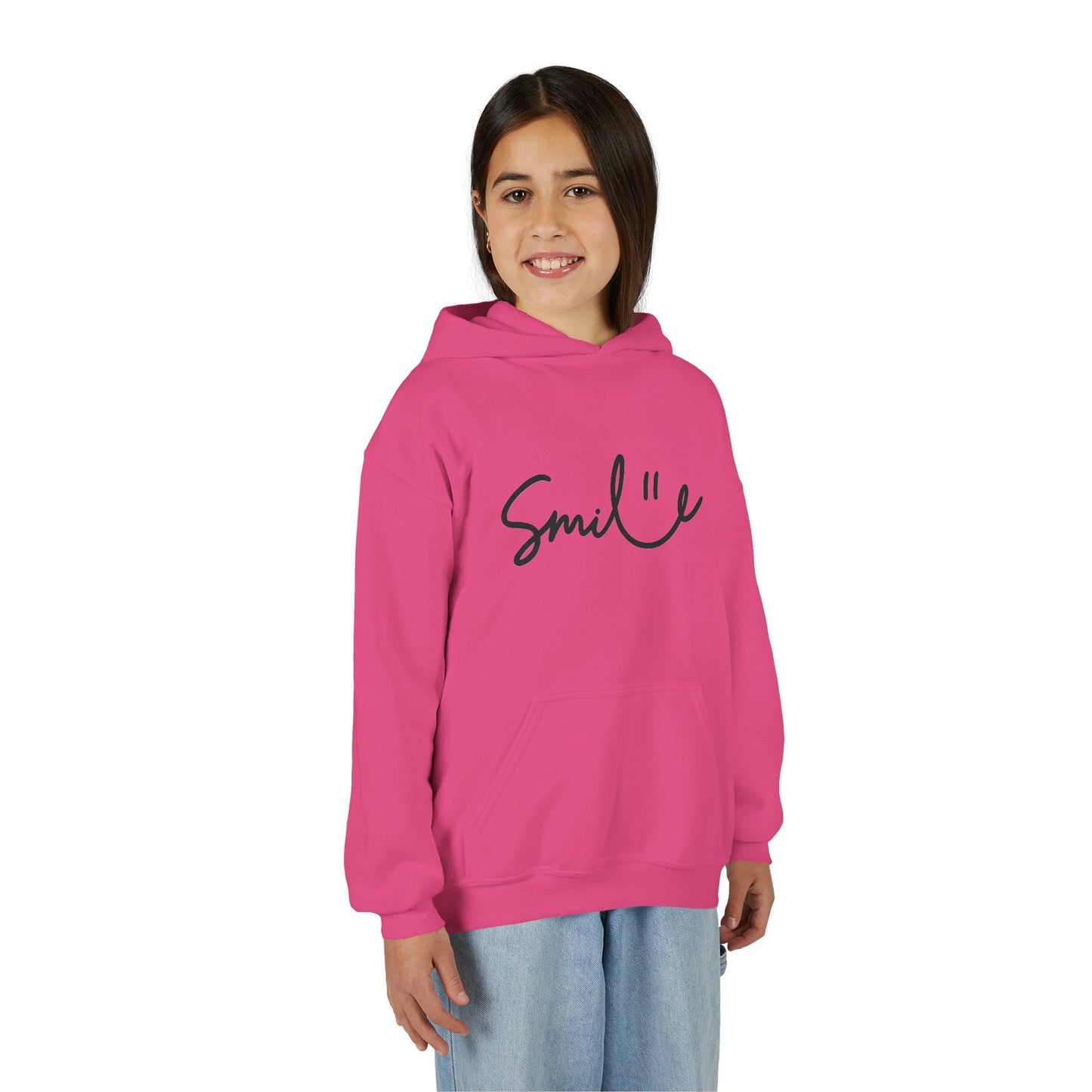 Smile Youth Heavy Blend Hoodie - Cozy, Cheerful Sweatshirt for Kids