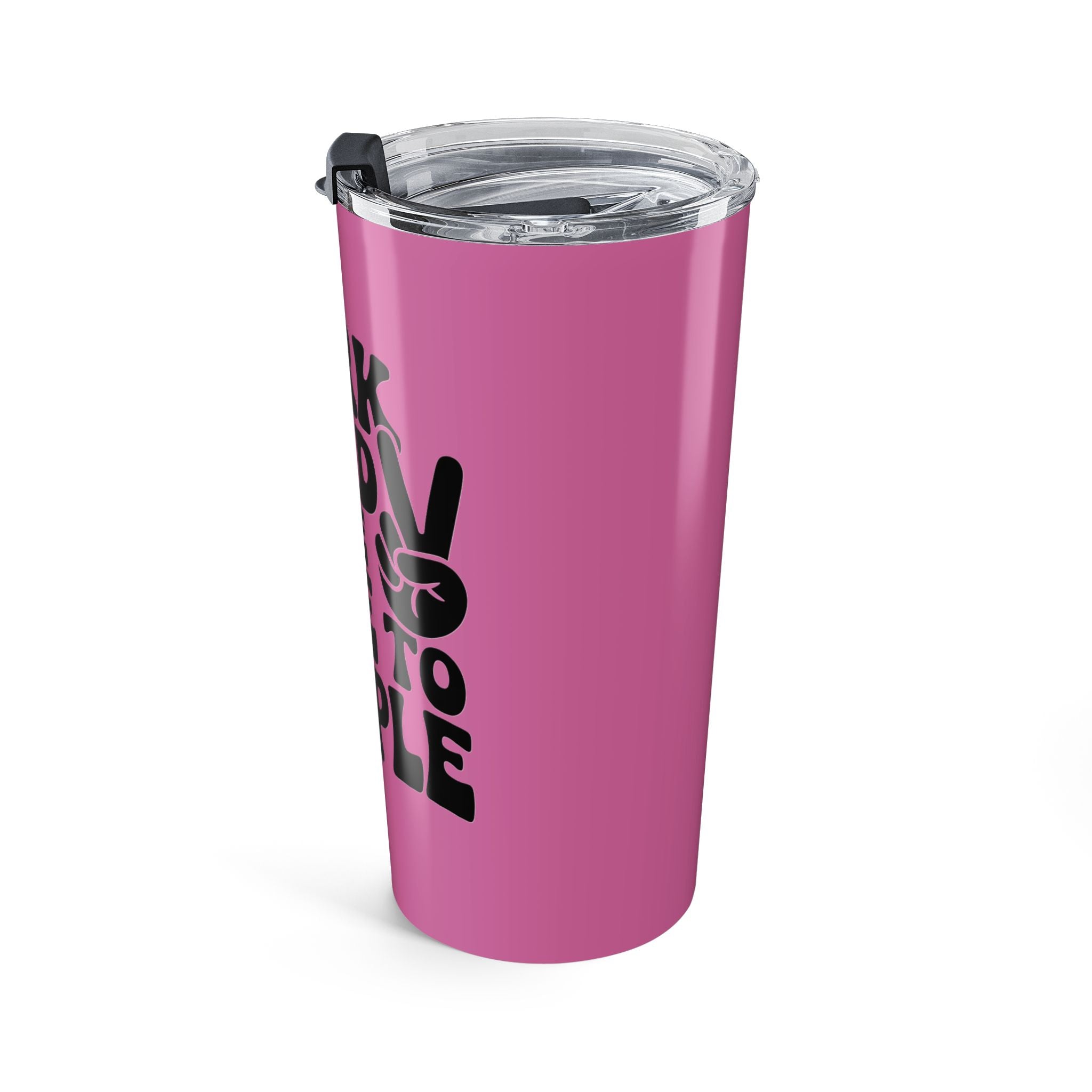 Light Pink/Black Work Hard & Be Nice to People 20 oz. Tumbler