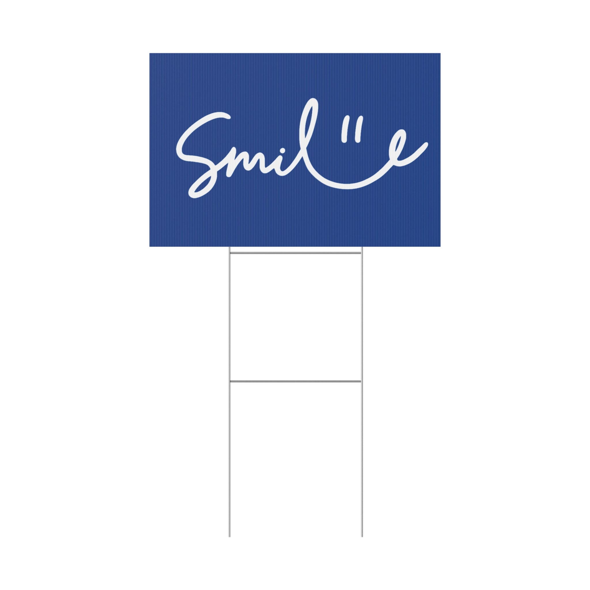 Dark Blue Smile Yard Sign