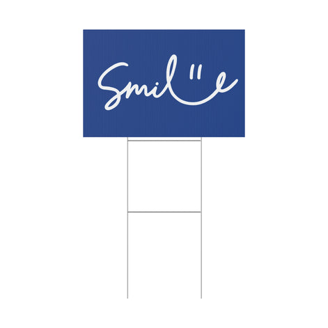 Dark Blue Smile Yard Sign