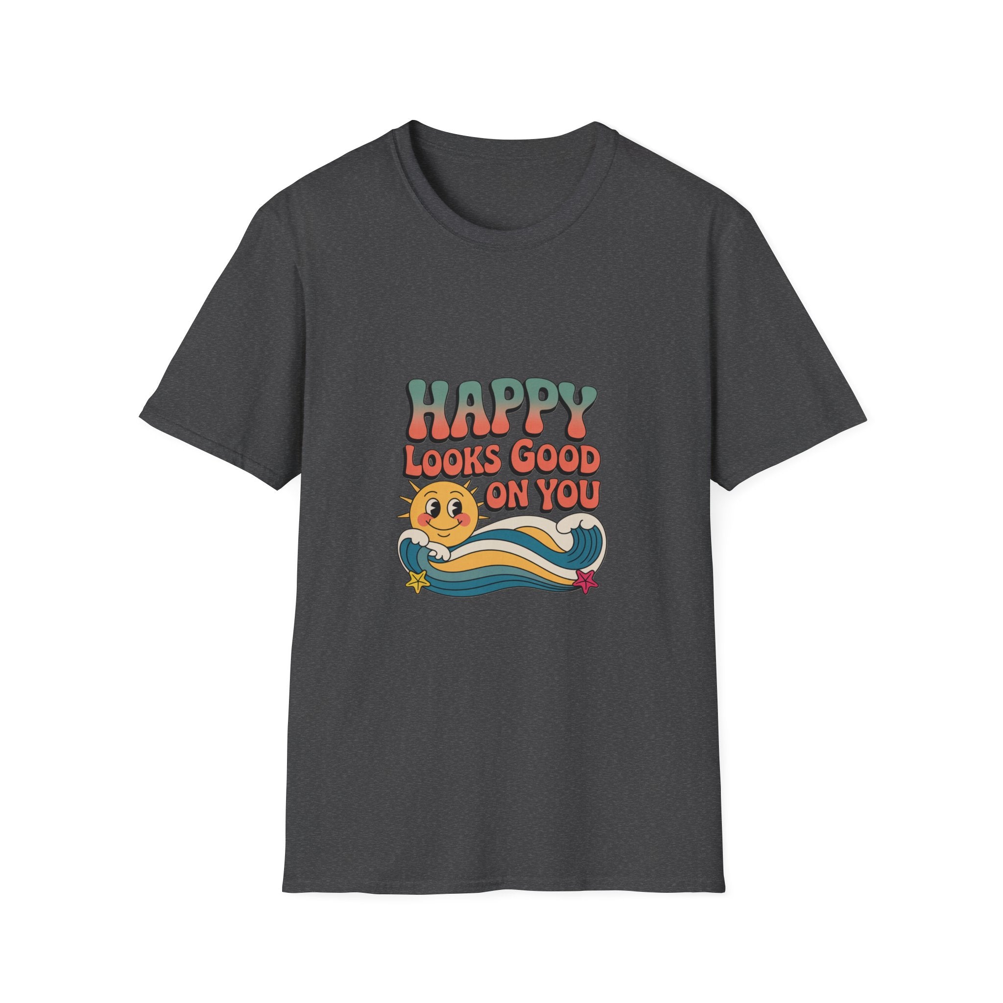 Happy Looks Good On You T-Shirt — Retro Sun Positive Graphic Tee