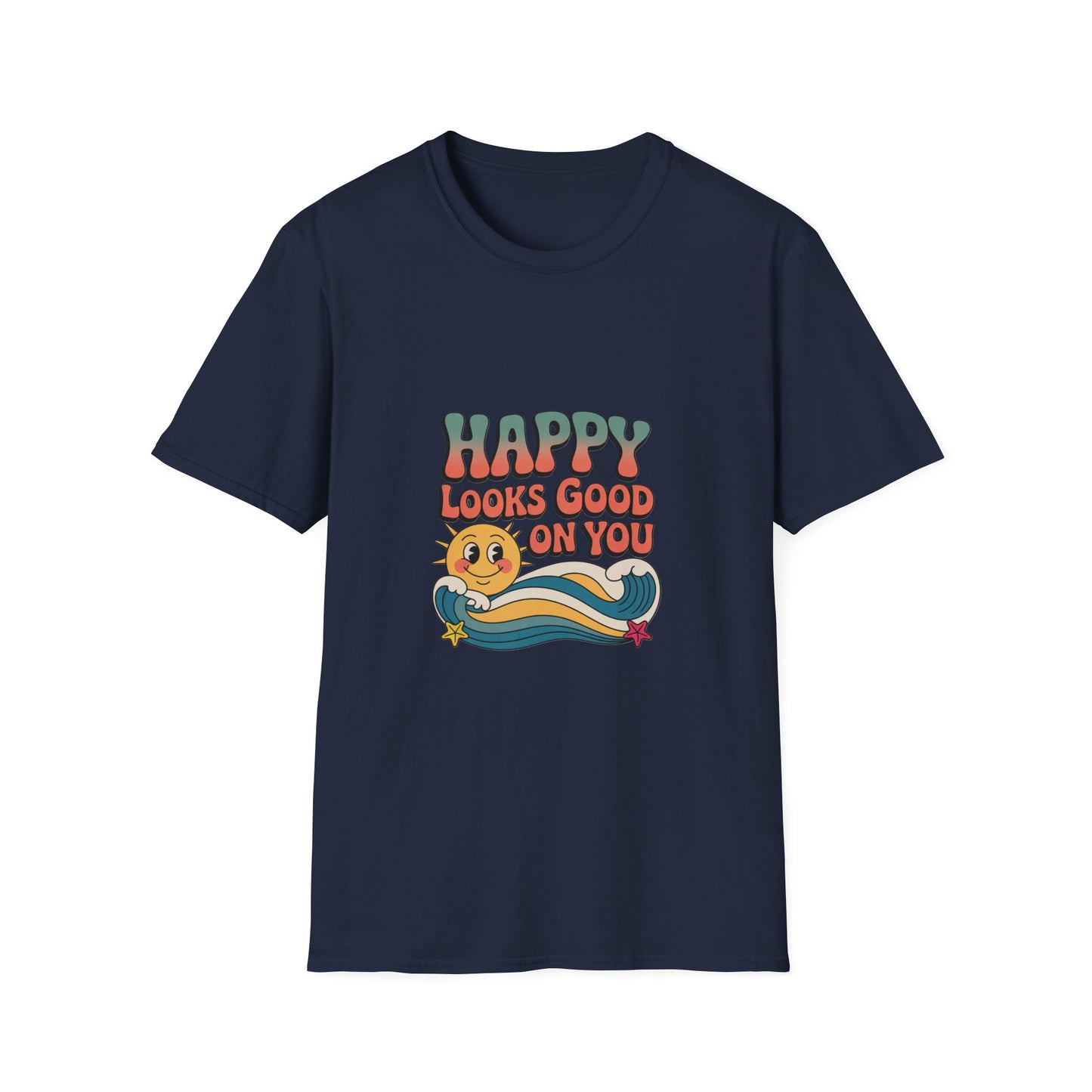 Happy Looks Good On You T-Shirt — Retro Sun Positive Graphic Tee