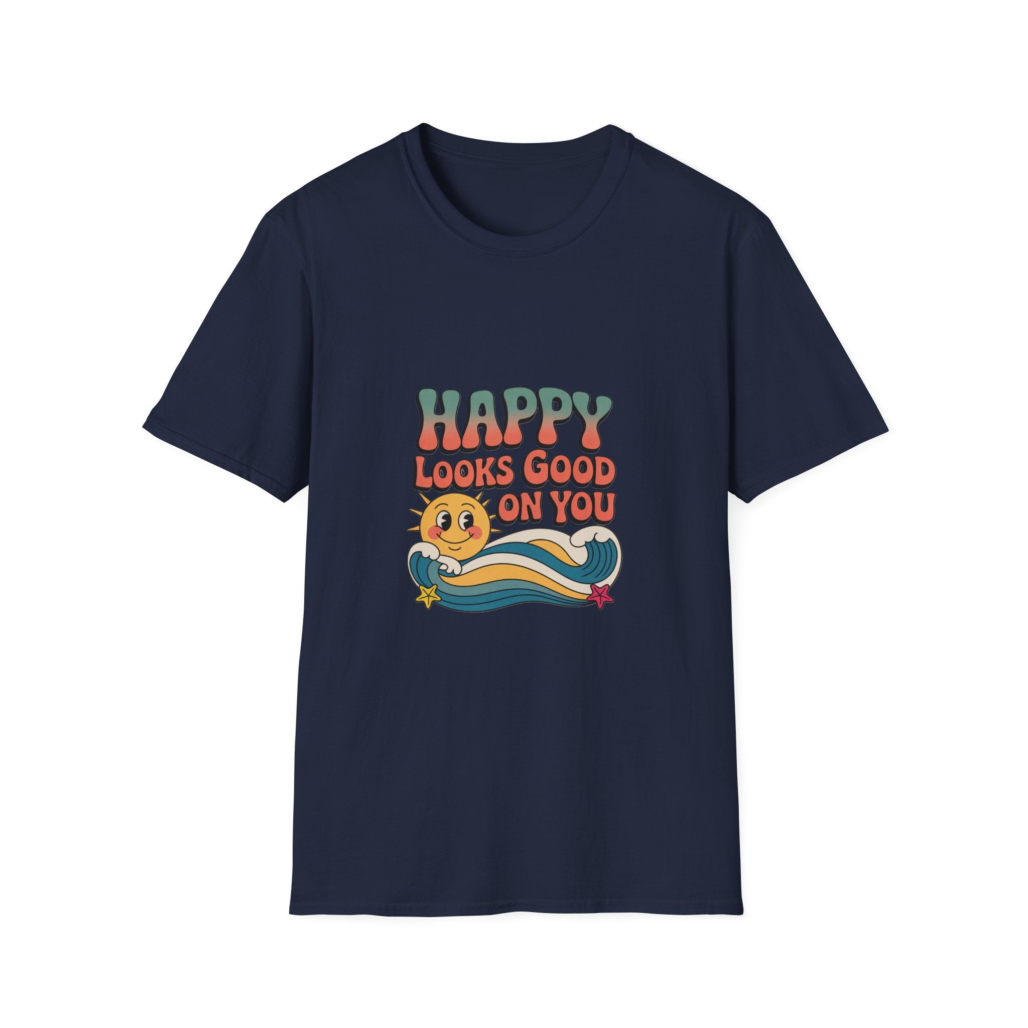 Happy Looks Good On You T-Shirt — Retro Sun Positive Graphic Tee