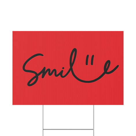 Red Smile Yard Sign