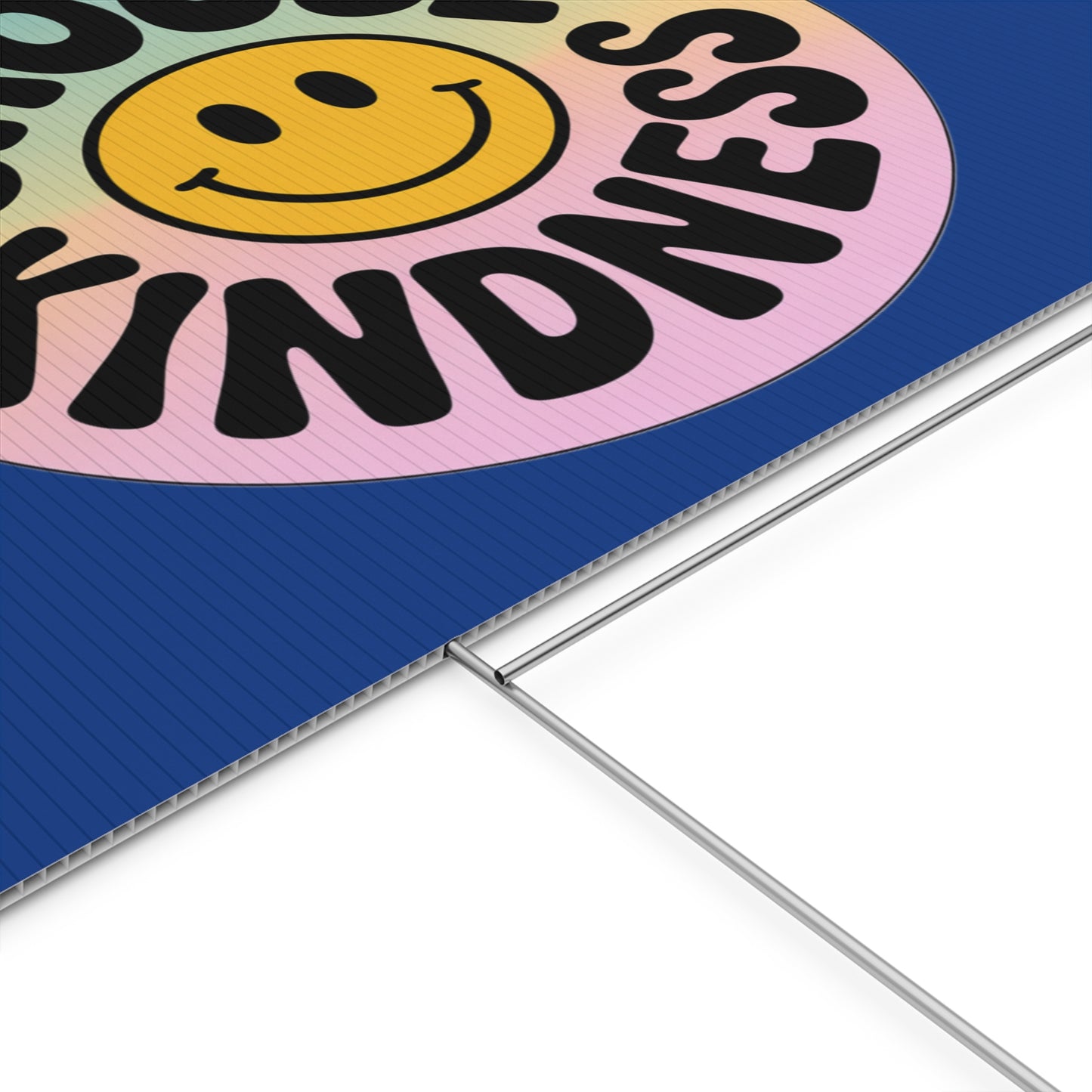 Dark Blue Joyful Choose Kindness Plastic Yard Sign