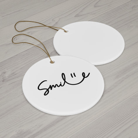 Smile Ceramic Ornament - 4 Fun Shapes for Holiday Decor