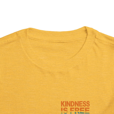 Toddler Short Sleeve Tee - Kindness Is Free Peace Design