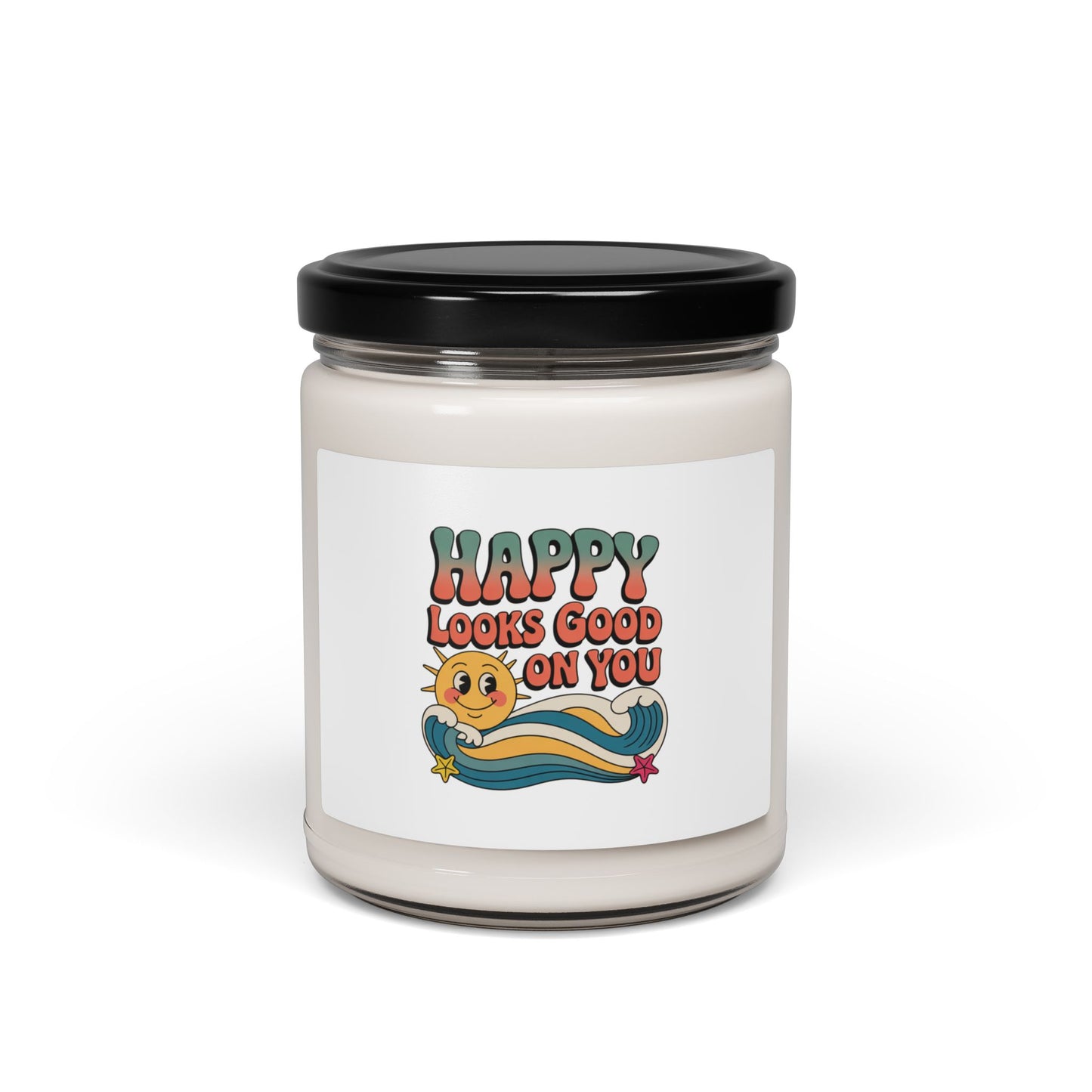 Soy Candle — "Happy Looks Good On You" Retro Scented Candle (9oz)