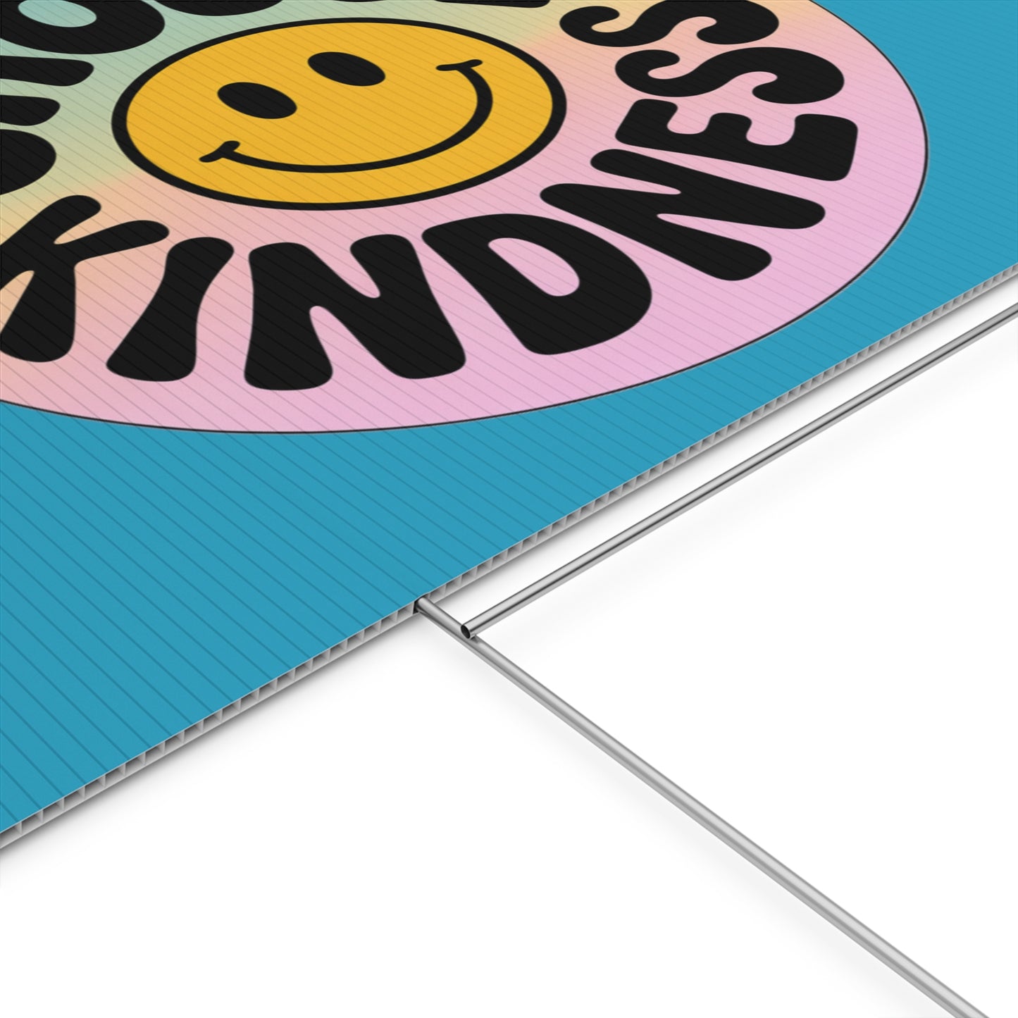 Turquoise Joyful Choose Kindness Plastic Yard Sign