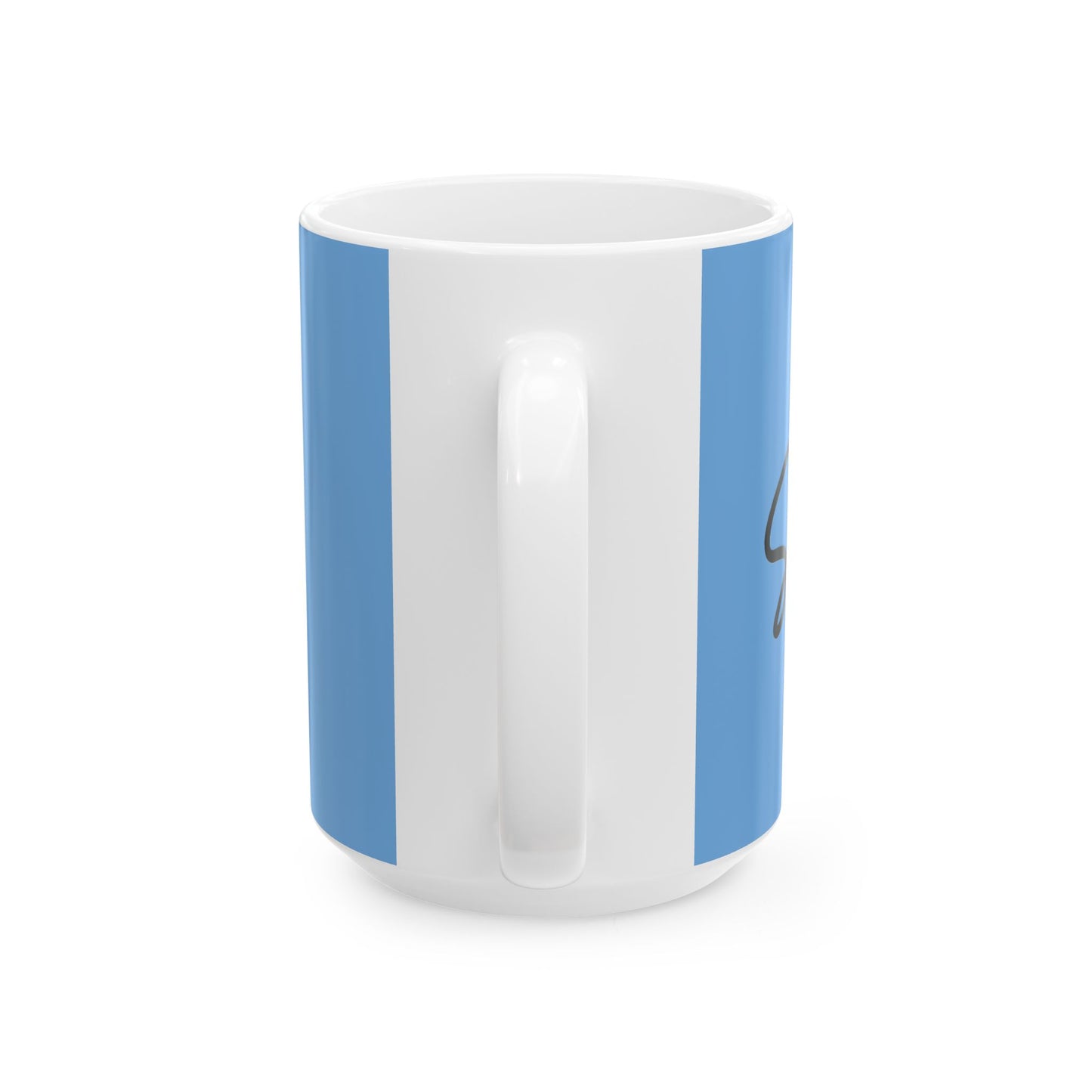 Light Blue/Black Smile Ceramic Coffee Mug - 11oz & 15oz