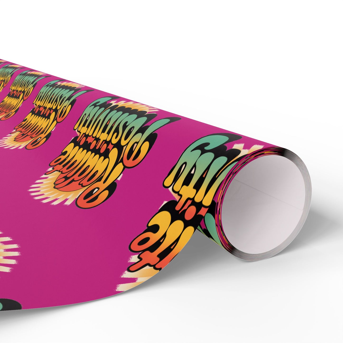 Pink Radiate Positivity Wrapping Paper for Celebrations