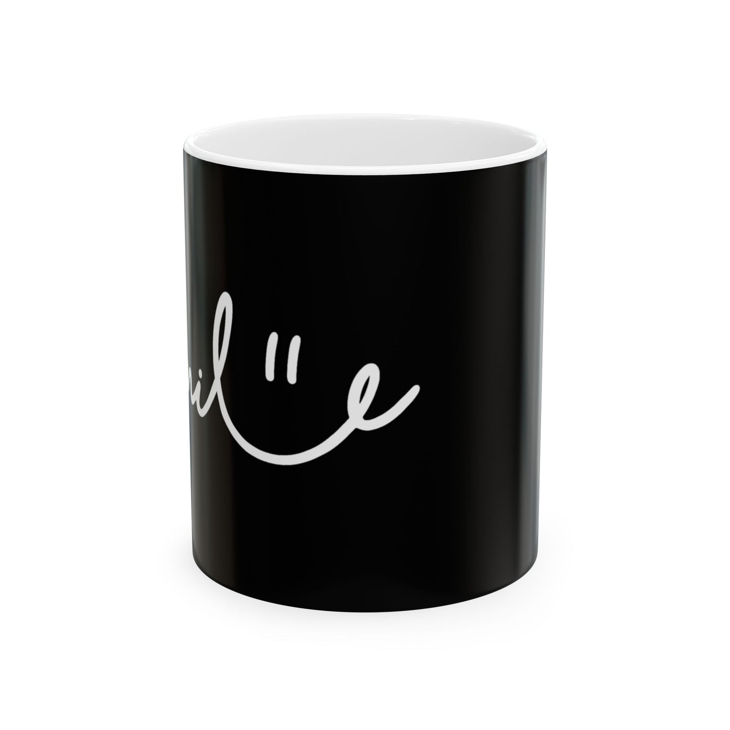 Black/White Smile Ceramic Coffee Mug - 11oz & 15oz