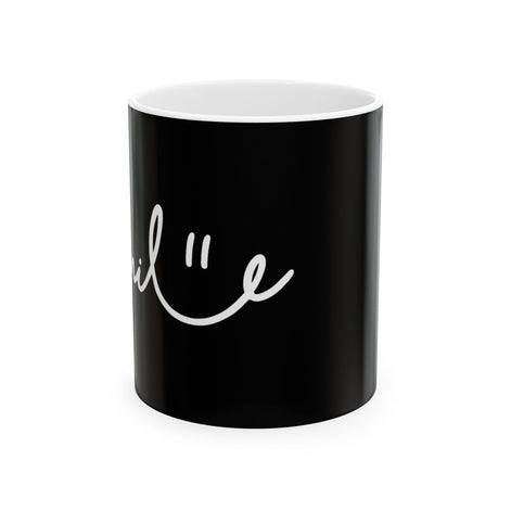 Black/White Smile Ceramic Coffee Mug - 11oz & 15oz