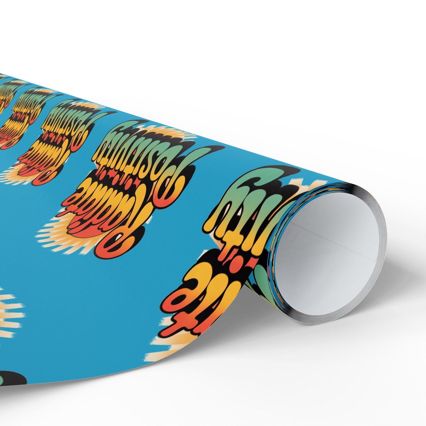 Turquoise Radiate Positivity Wrapping Paper for Celebrations