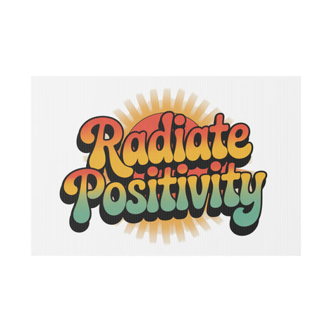 White Radiate Positivity Yard Sign
