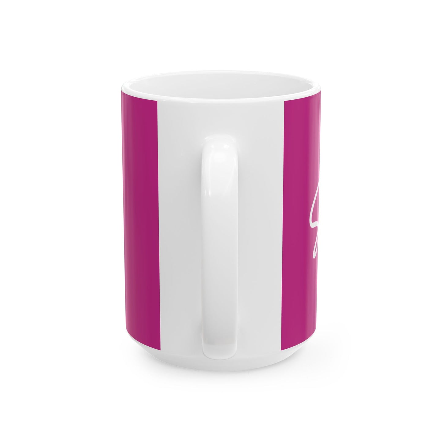 Pink/White Smile Ceramic Coffee Mug - 11oz & 15oz