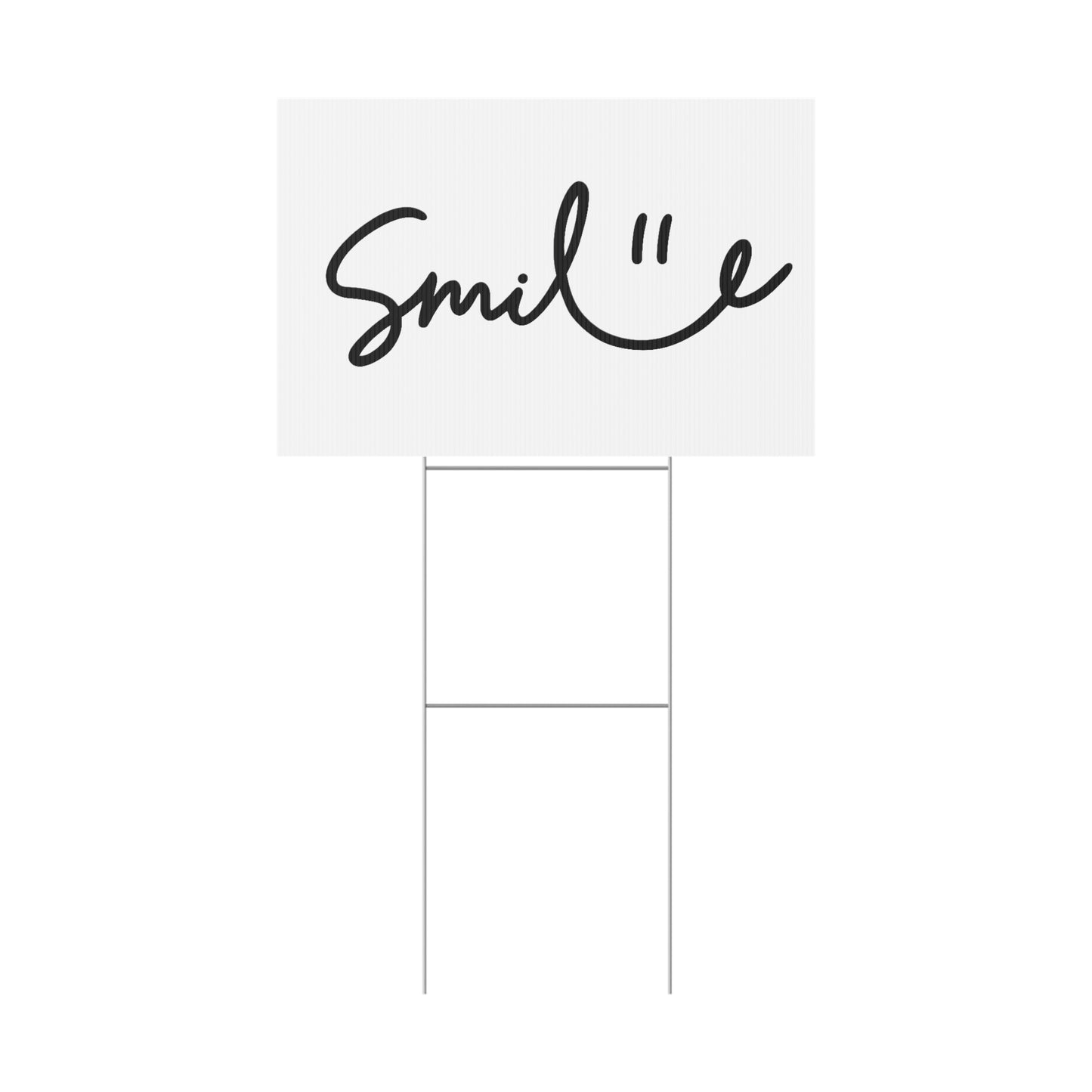 White/Black Smile Yard Sign