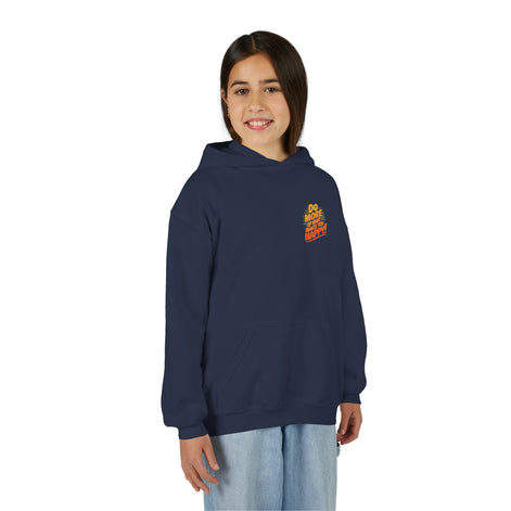 Youth Hoodie — "Do More of What Makes You Happy" Positive Graphic