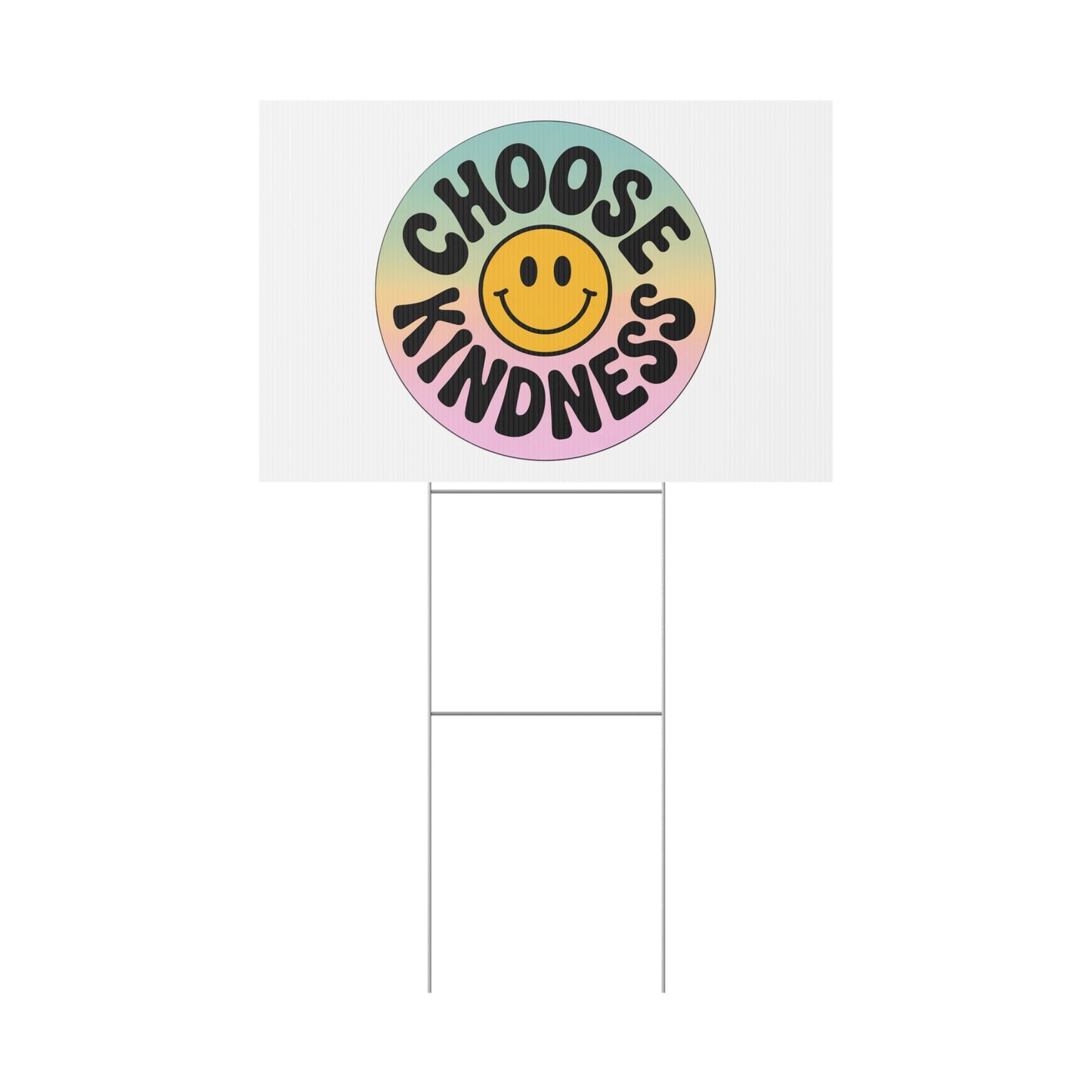 Joyful Choose Kindness Plastic Yard Sign