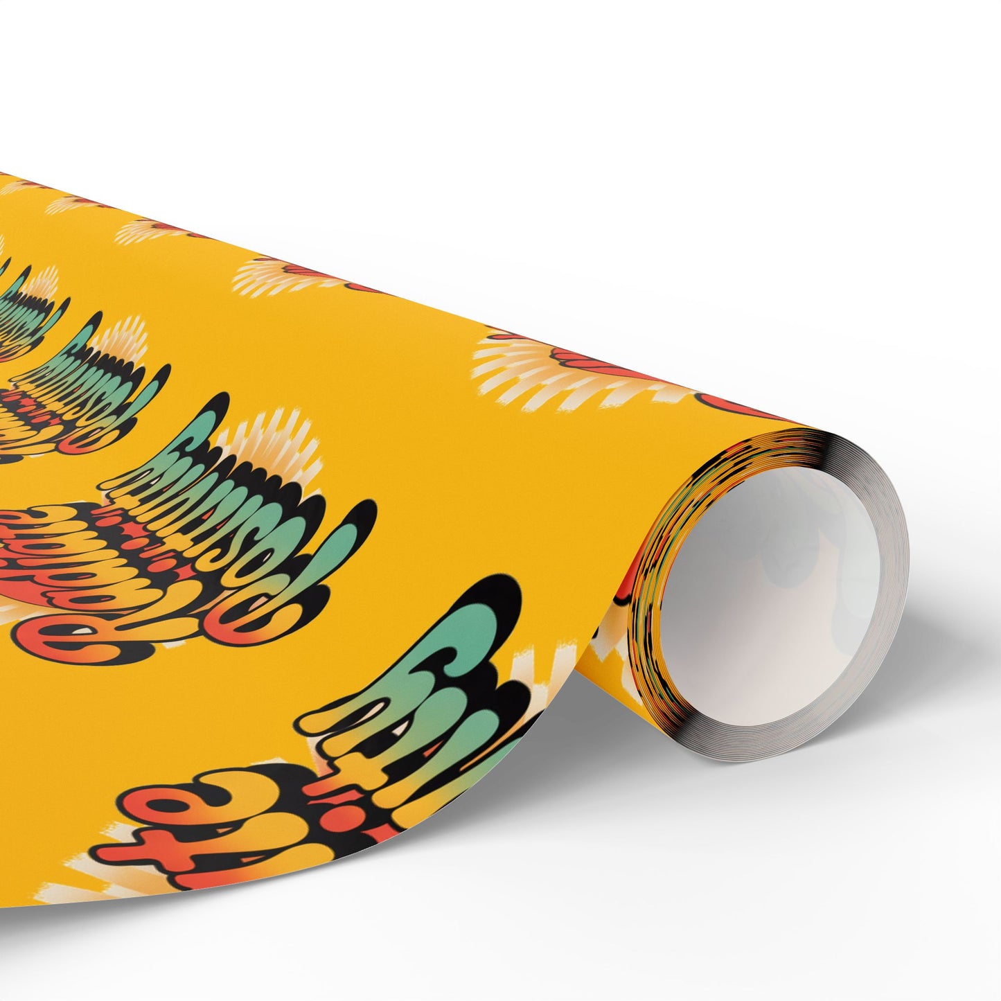 Yellow Radiate Positivity Wrapping Paper for Celebrations