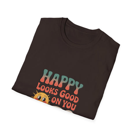 Happy Looks Good On You T-Shirt — Retro Sun Positive Graphic Tee