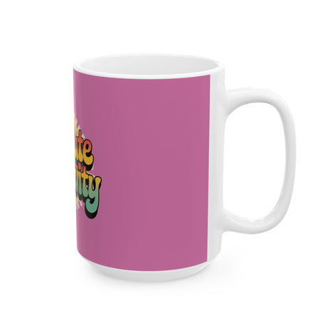 Light Pink Radiate Positivity Ceramic Coffee Mug,  11oz & 15oz