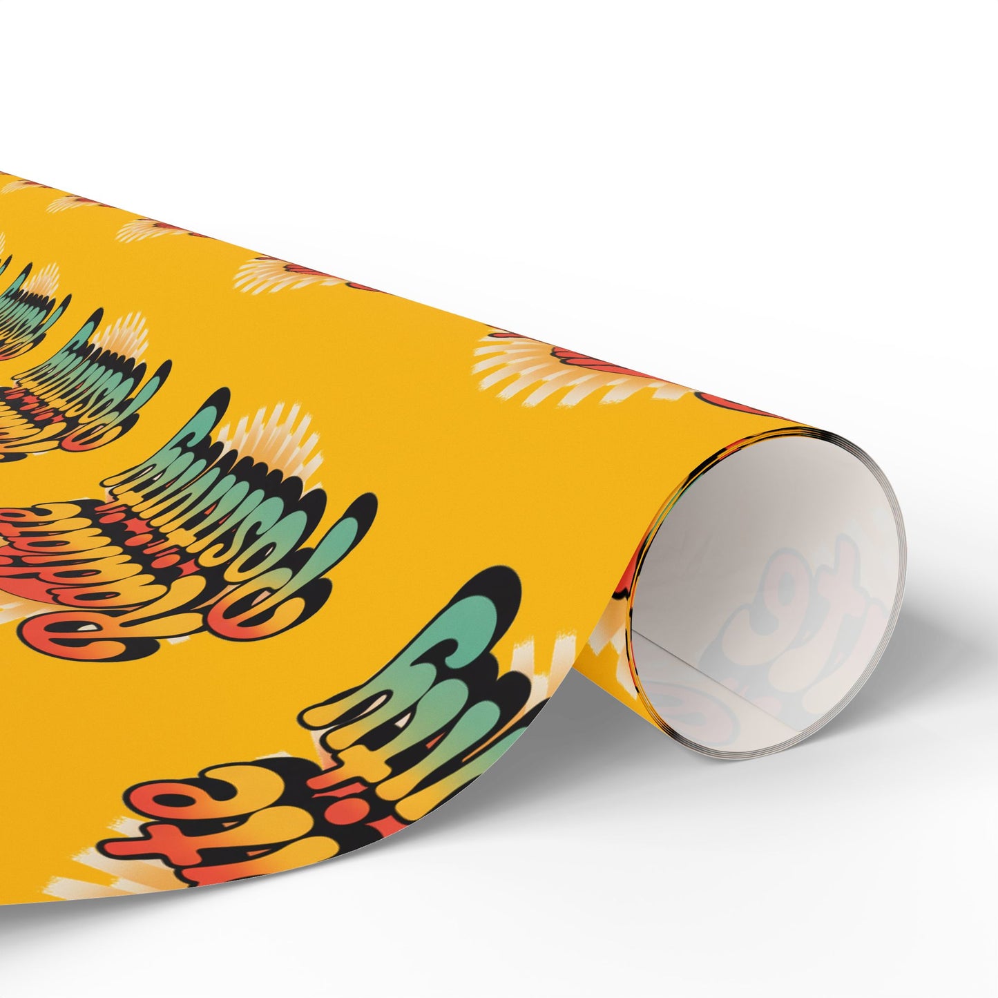 Yellow Radiate Positivity Wrapping Paper for Celebrations