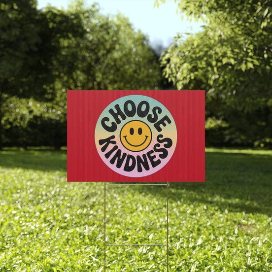 Dark Red of Joyful Choose Kindness Plastic Yard Sign