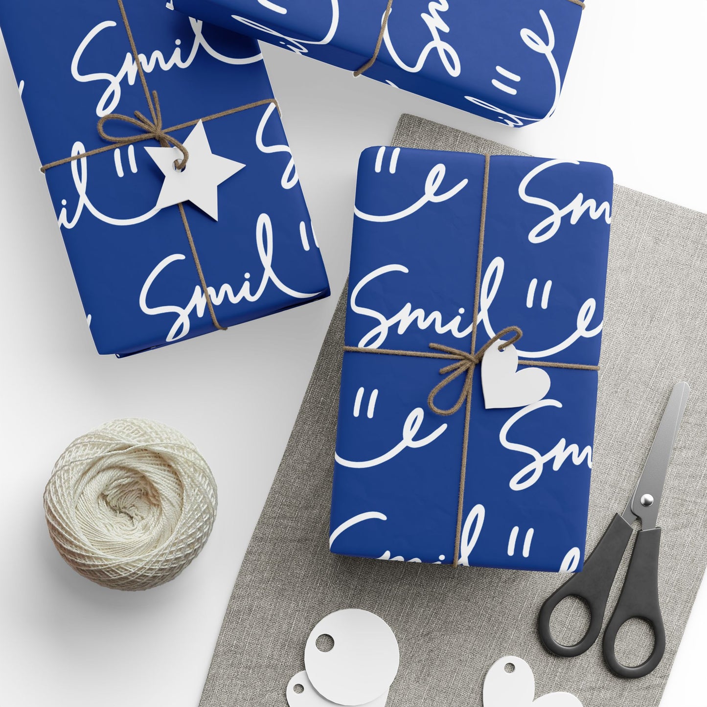 Dark Blue Smile Stylish Gift Wrapping Paper for Any Occasion