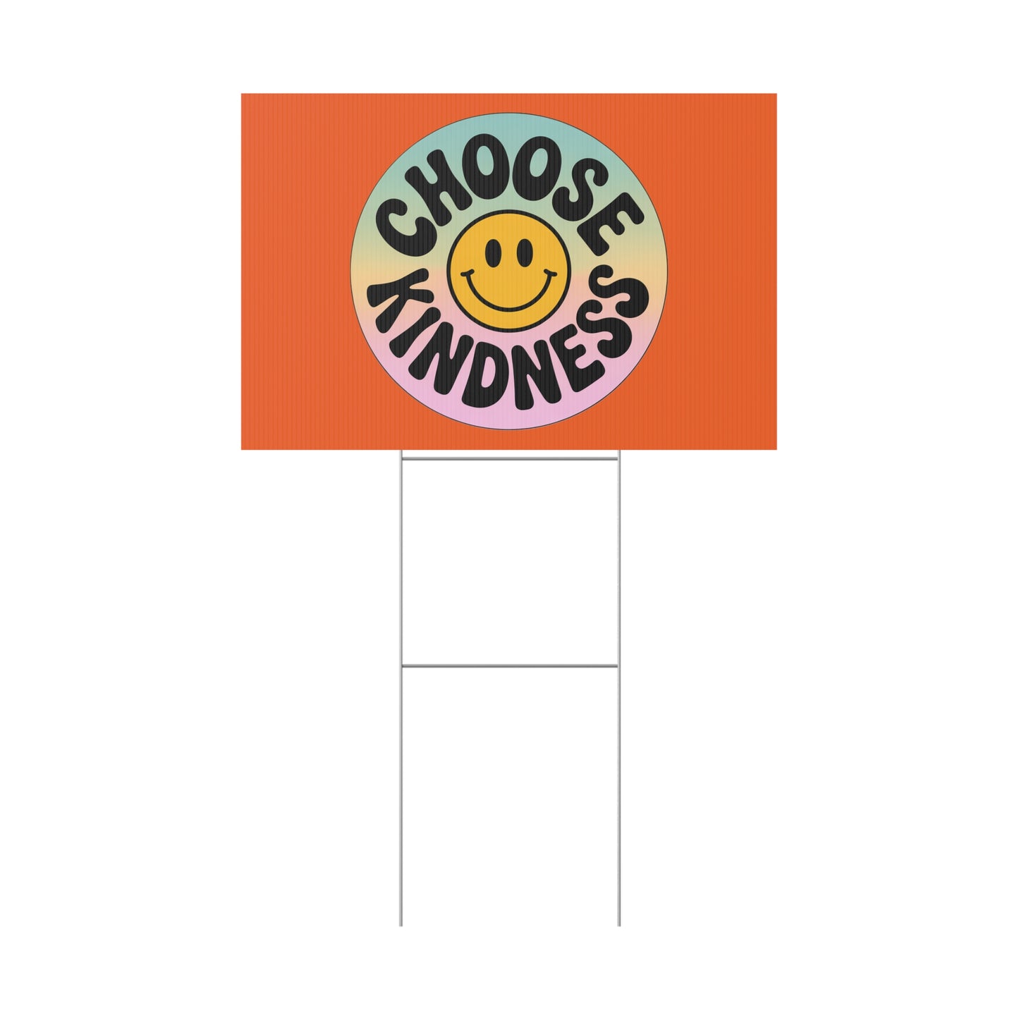 Orange Joyful Choose Kindness Plastic Yard Sign